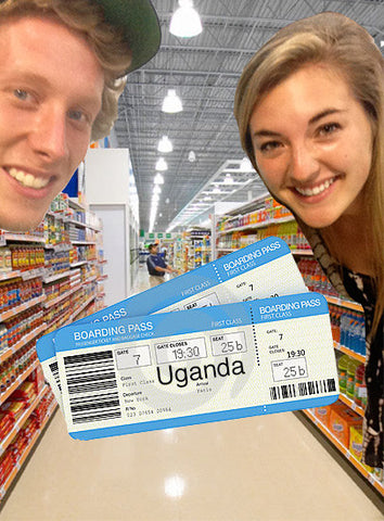 Plane tickets back to Uganda